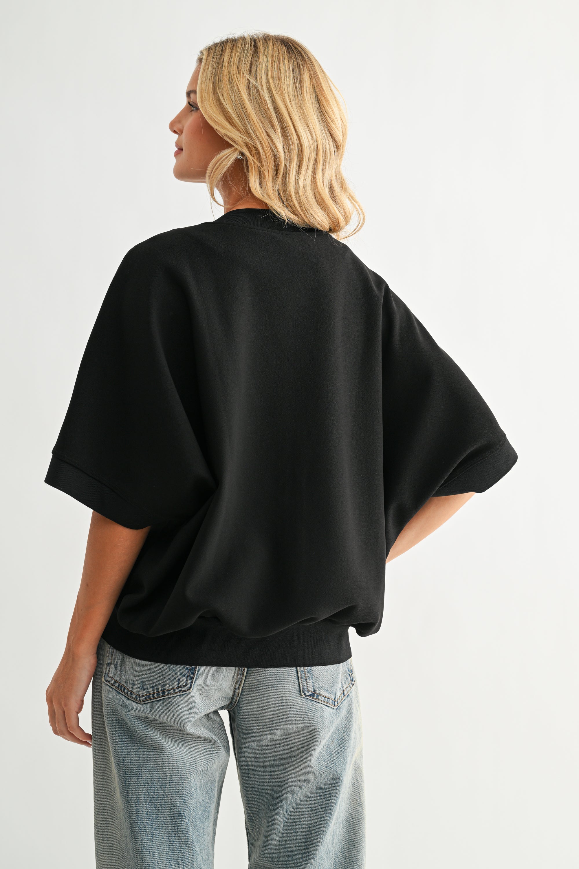 Katy Stretch Knit Crepe Zipper Jacket