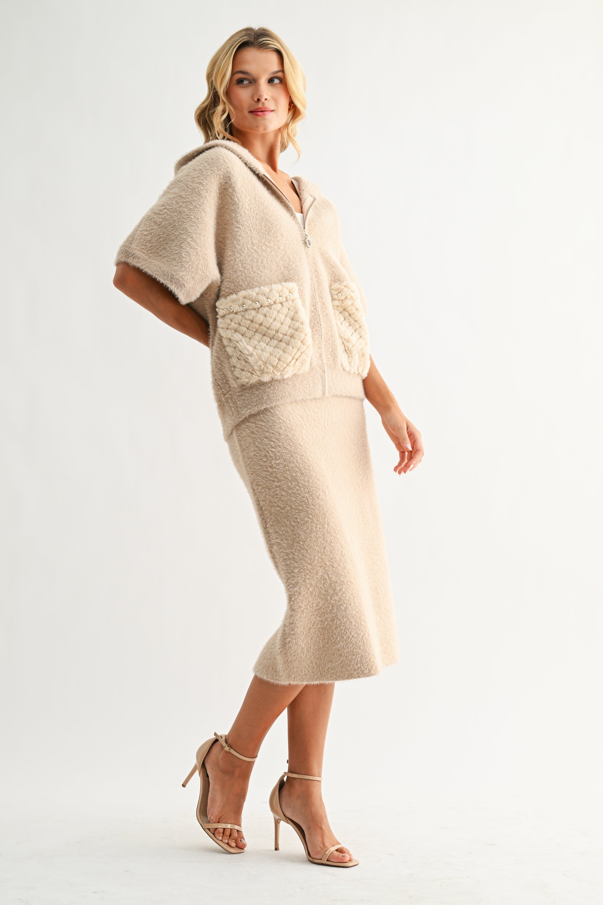 Simone Knitted Plush Jacket