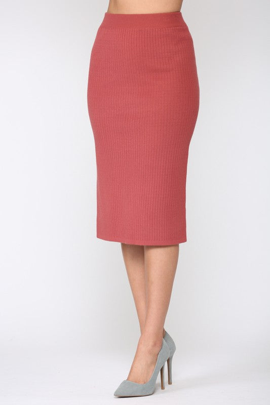 Shantelle Stretch Thick Ribbed Knitted Skirt