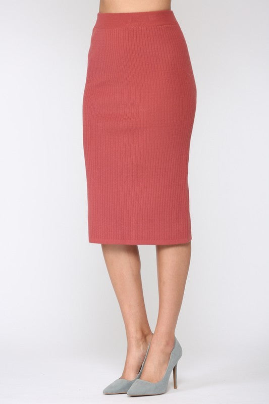 Shantelle Stretch Thick Ribbed Knitted Skirt