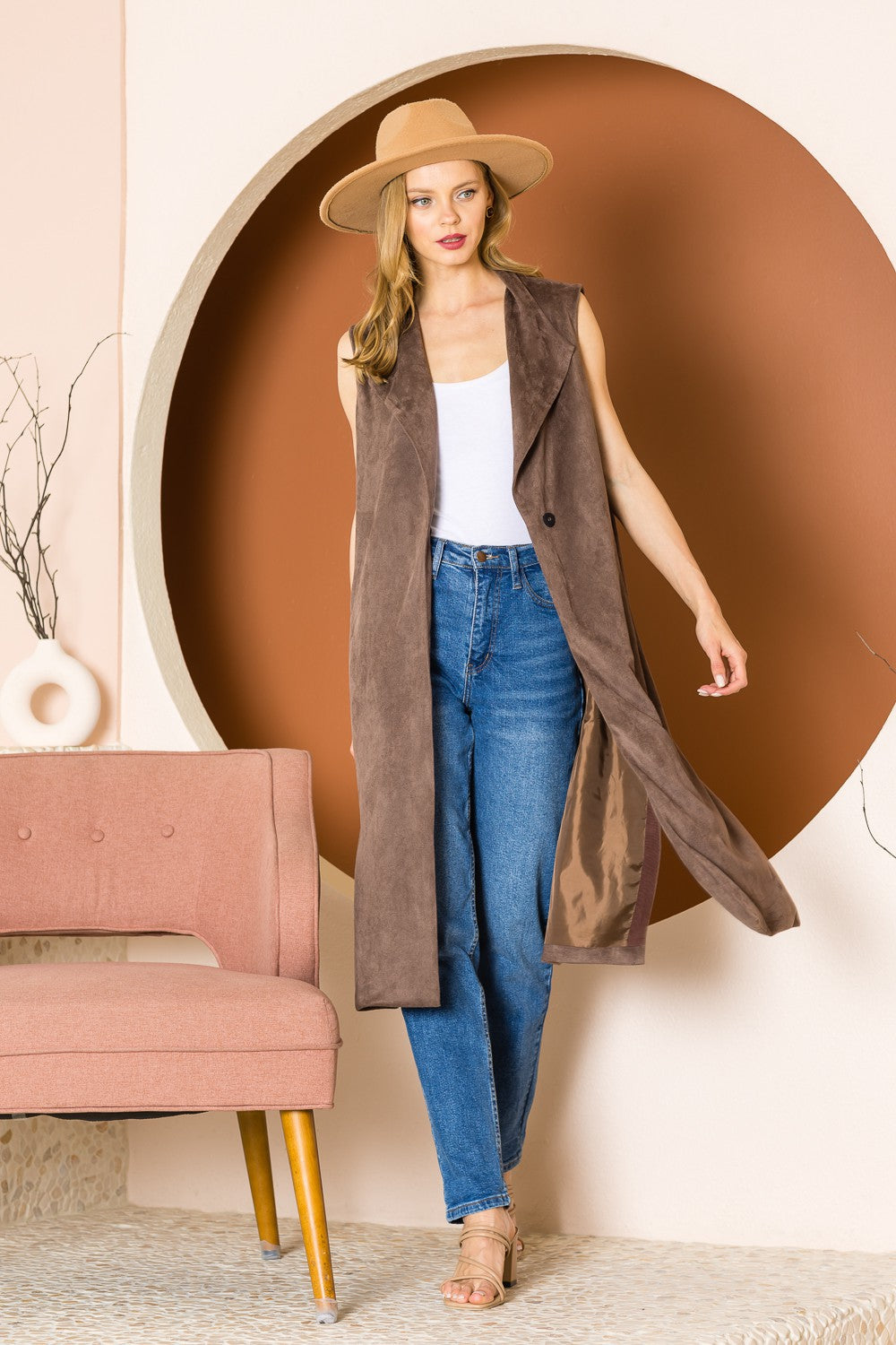 Ana Stretch Suede Vest