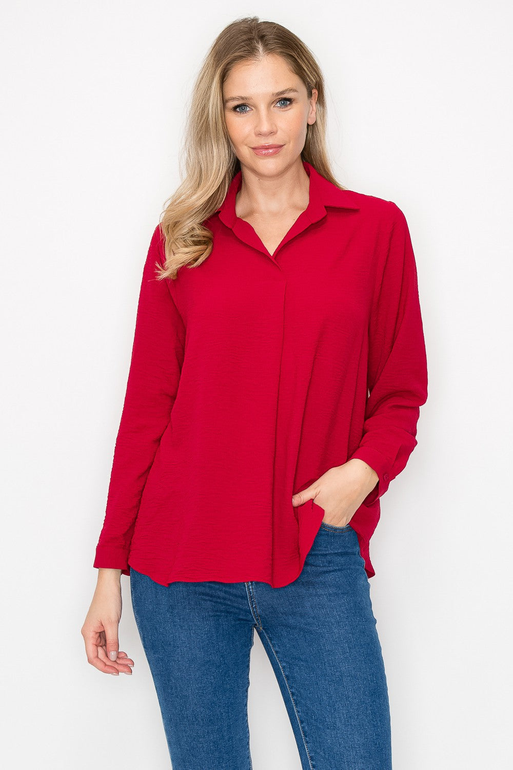 Wanda Lightweight Flowy Woven Crepe Top