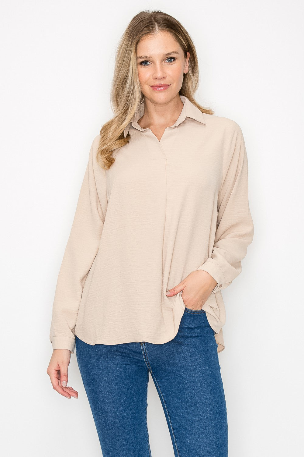 Wanda Lightweight Flowy Woven Crepe Top