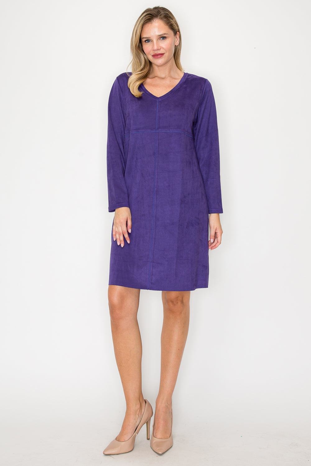 Aurora Suede V Neck with NO Pockets