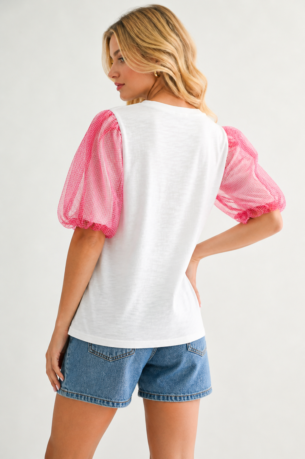 Randi Cotton Top with Chiffon