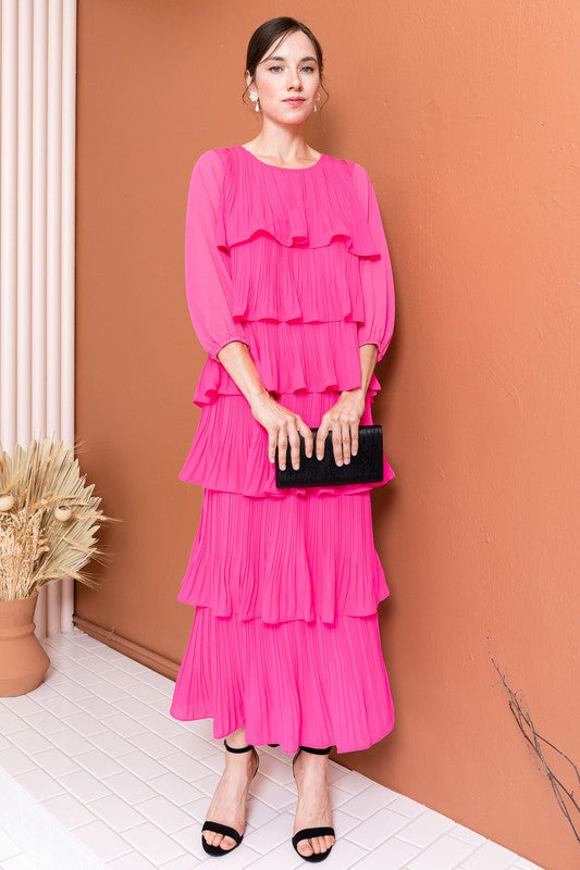 Jesiah Pleated Ruffled Tiered Top