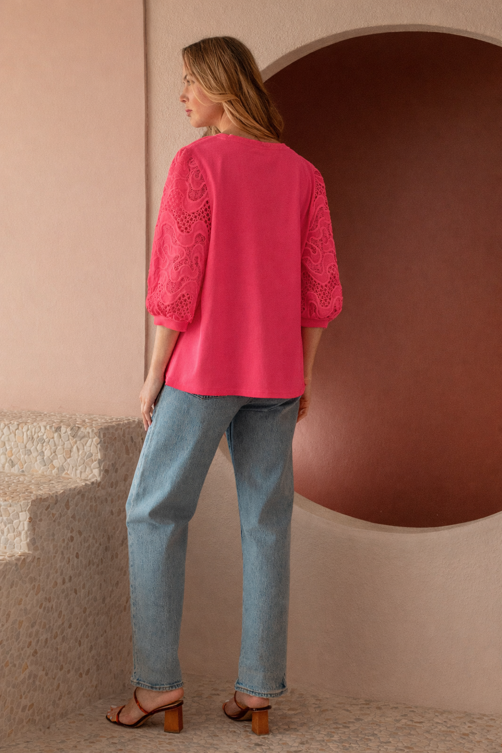 Ruth Pointe Knit Top with Lace