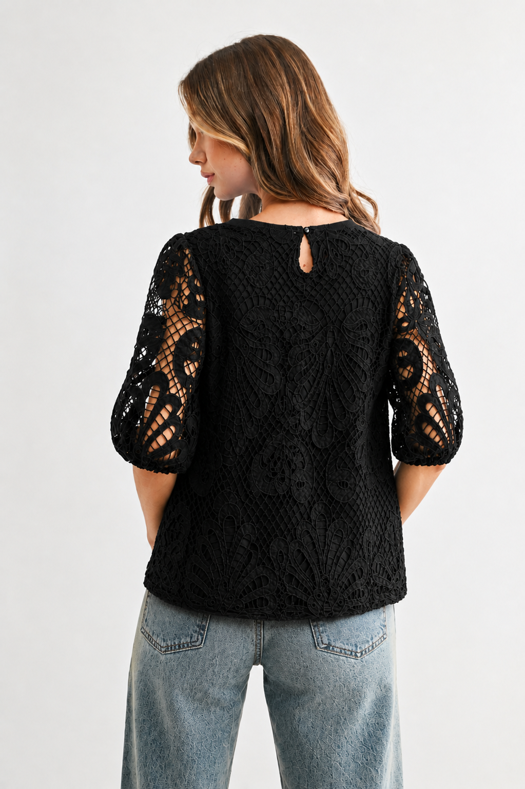 Lily Woven Lace Top