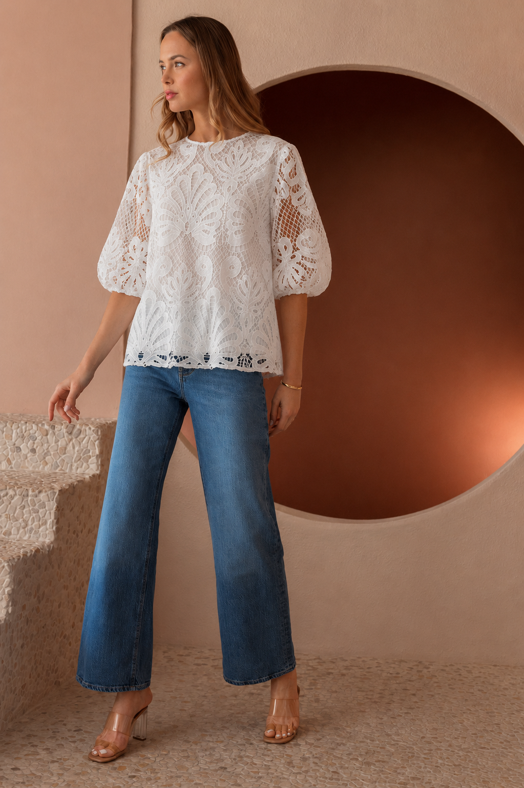 Lily Woven Lace Top
