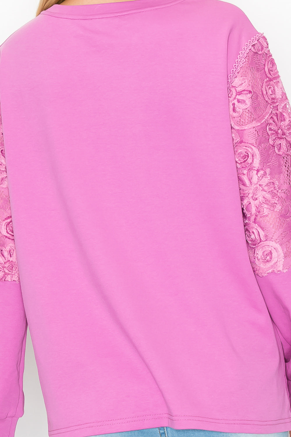 Rylee Stretch Pointe Knit Top with Lace