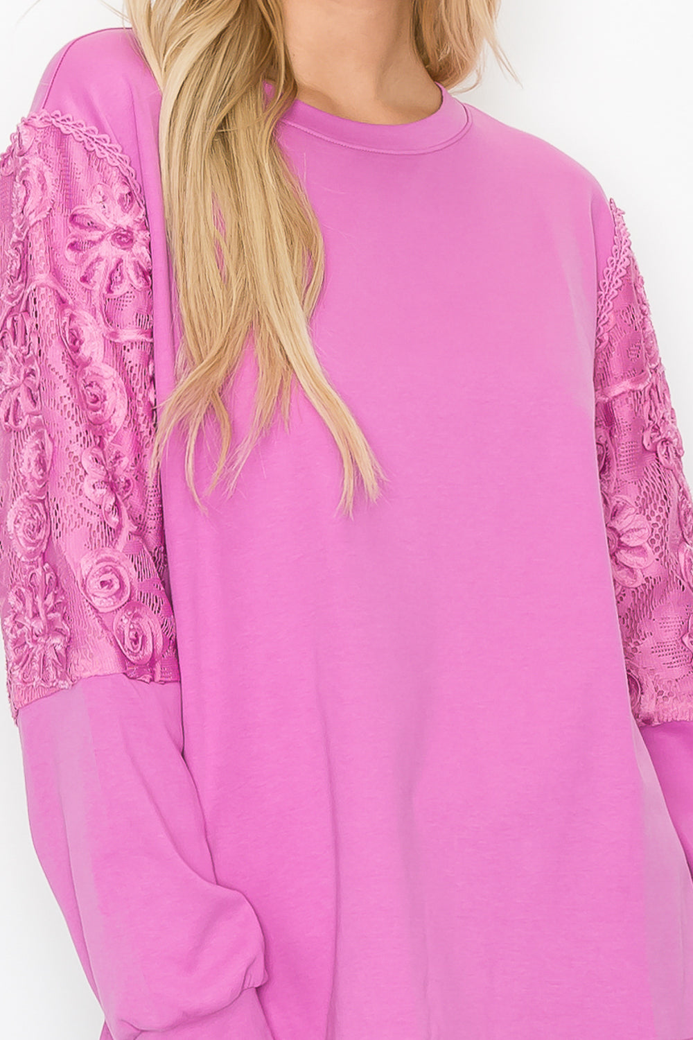 Rylee Stretch Pointe Knit Top with Lace