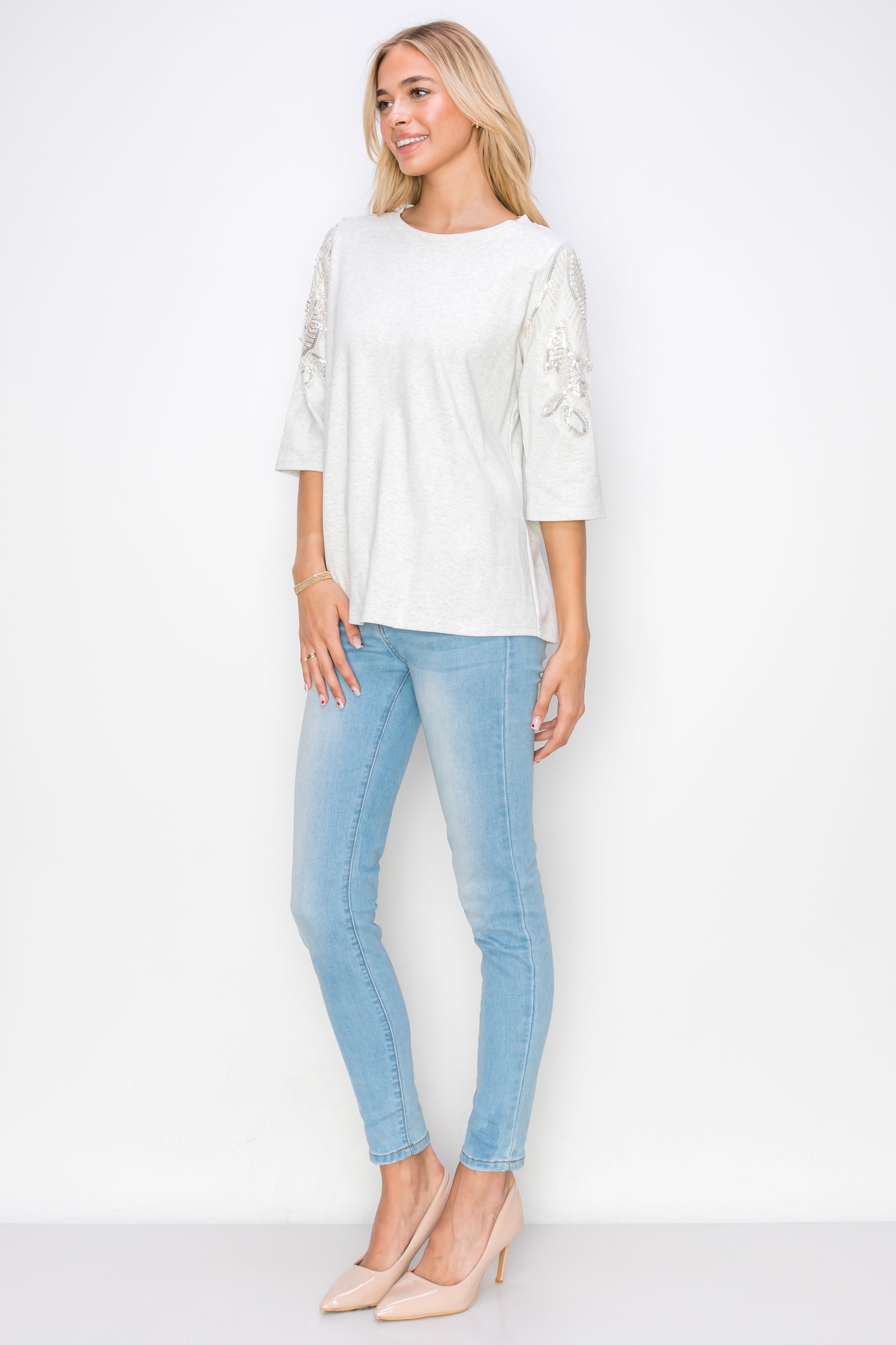 Ronnia Top with Pearl Embellishment