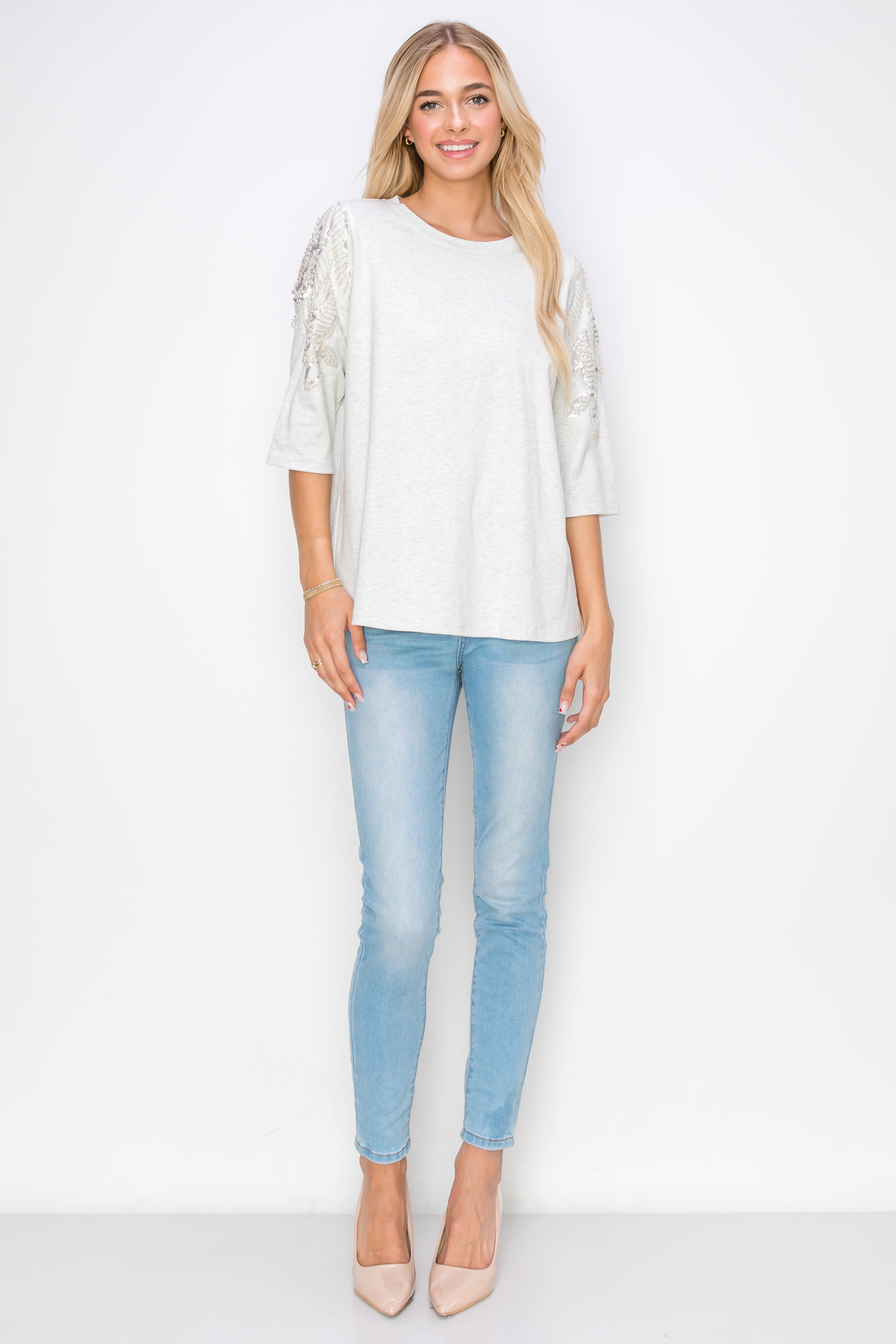 Ronnia Top with Pearl Embellishment