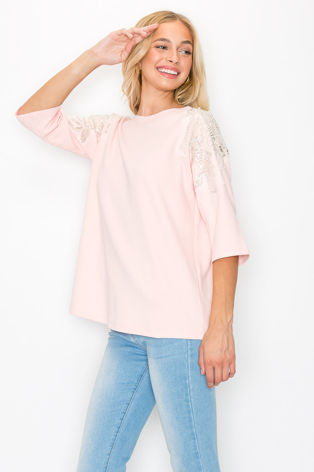 Ronnia Top with Pearl Embellishment