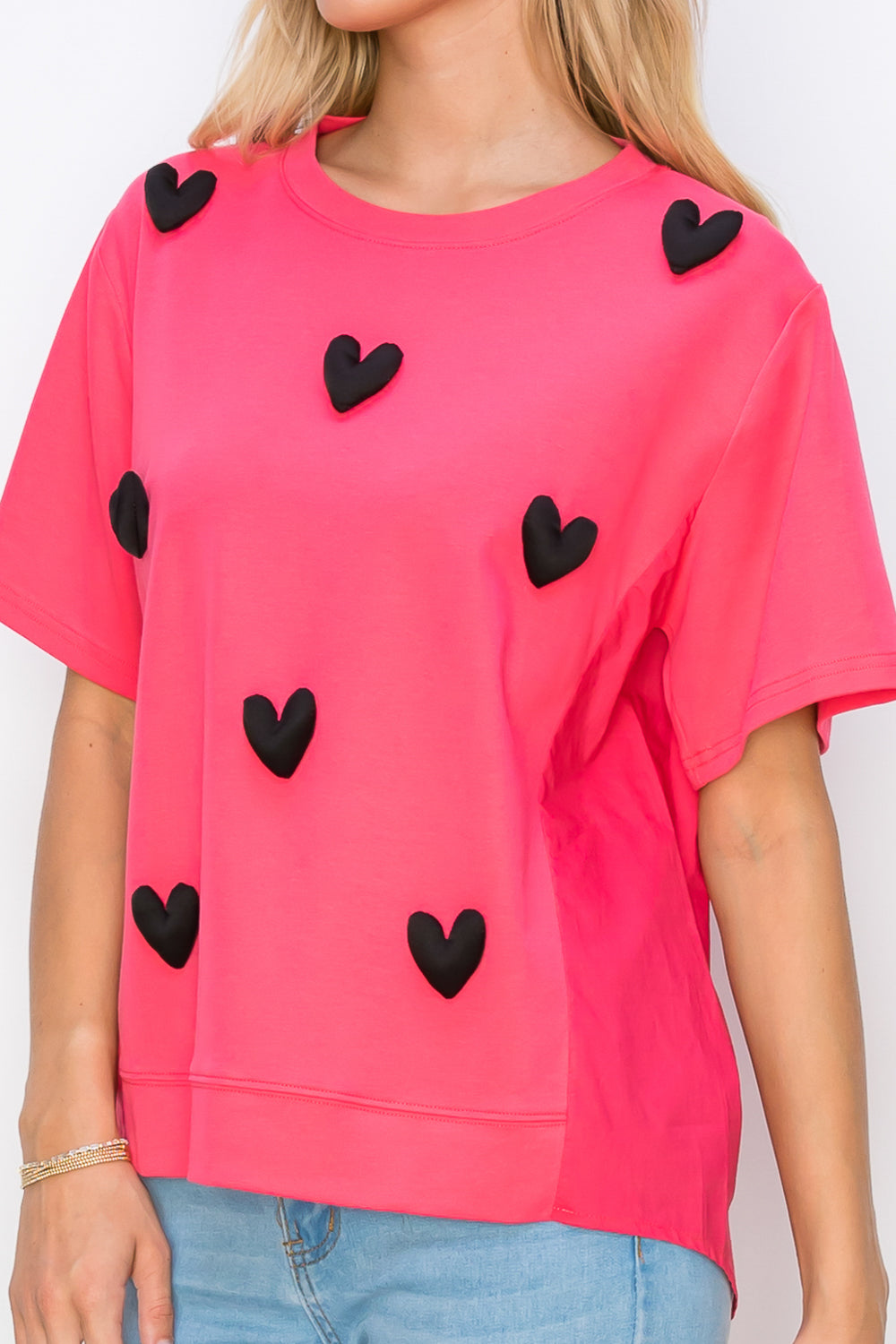 Renee Stretch Pointe Knit with Stuffed Puffy Hearts