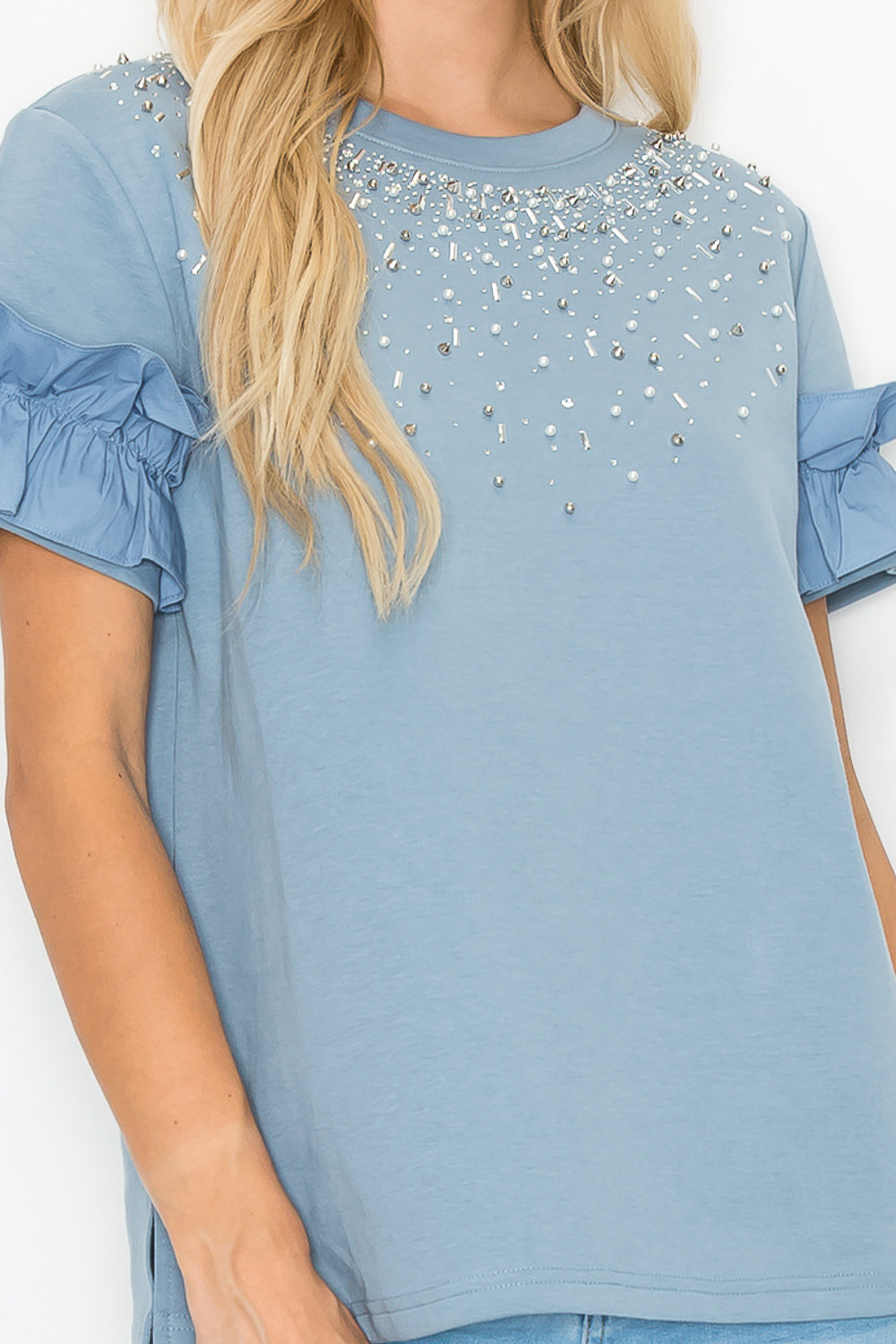 Kellie Cotton Knit Top with Studs