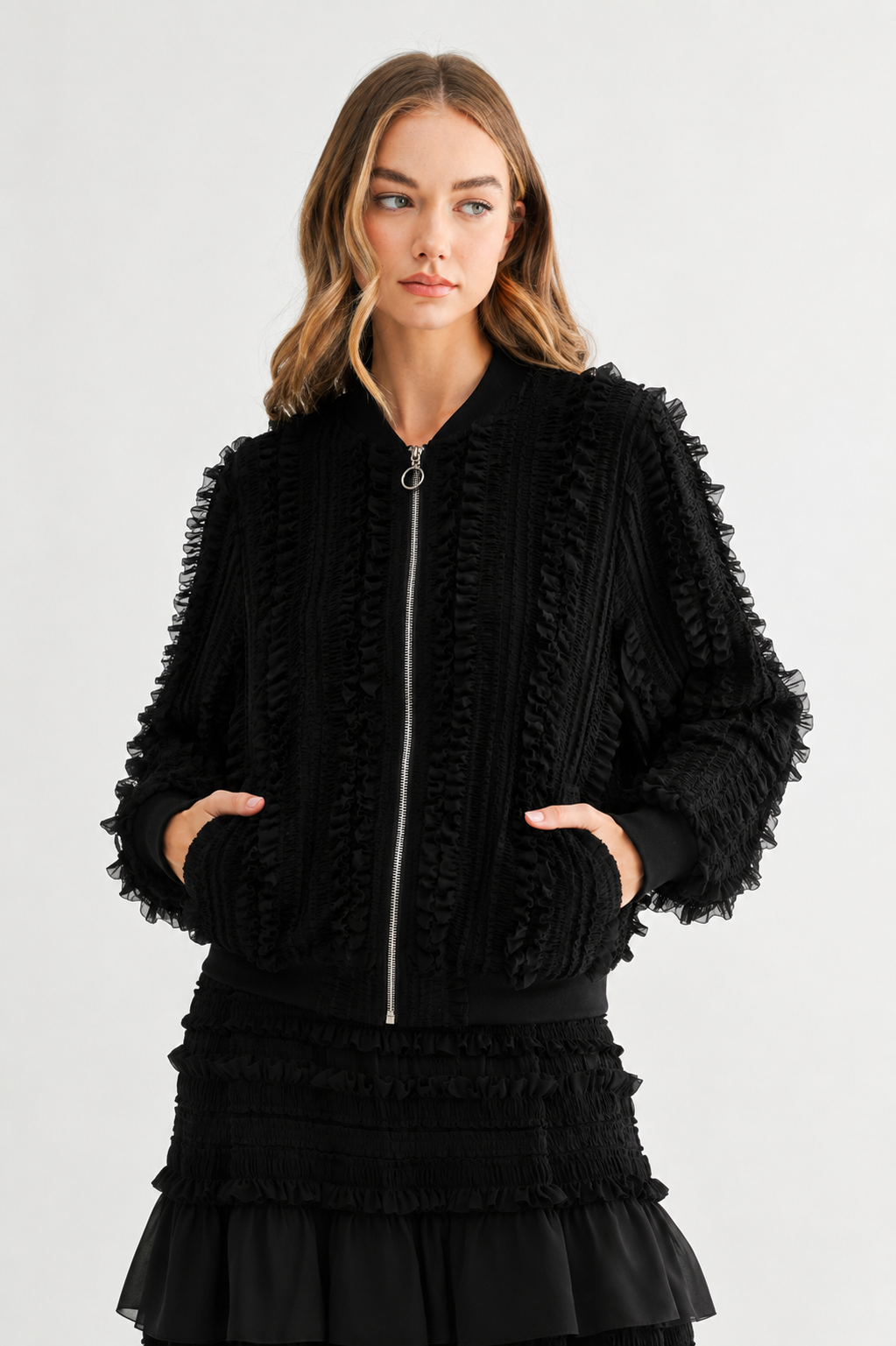 Winette Lace Ruffled Jacket