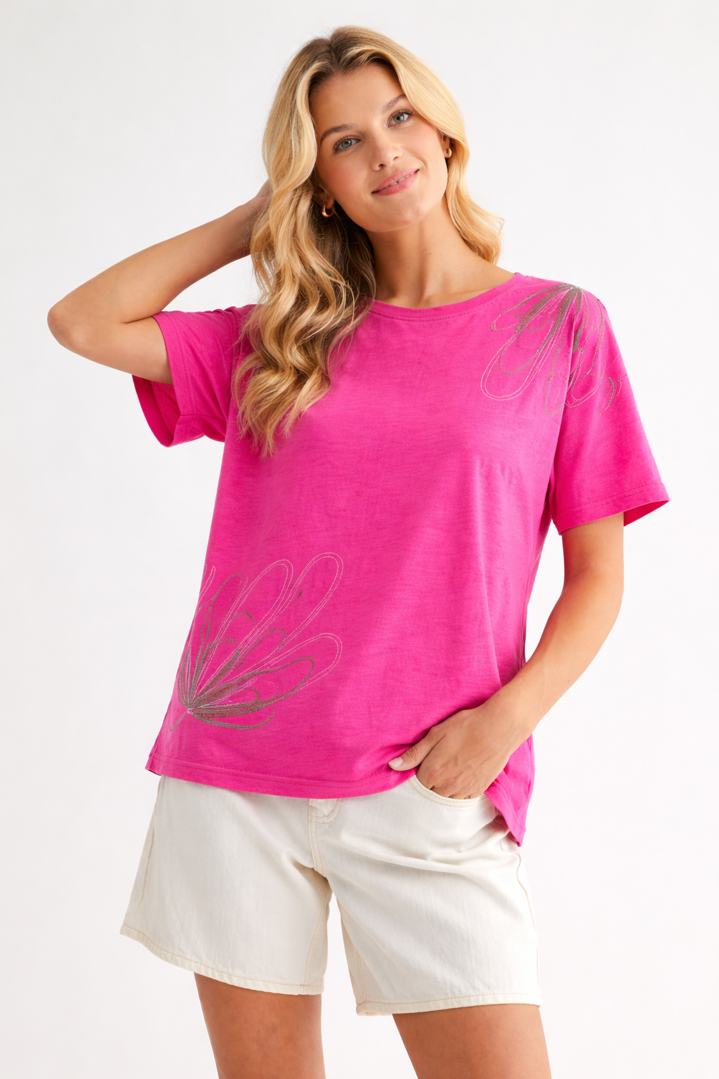 Cora Cotton Top with Beading Trim