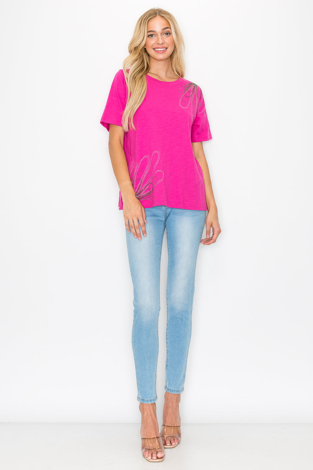 Cora Cotton Top with Beading Trim