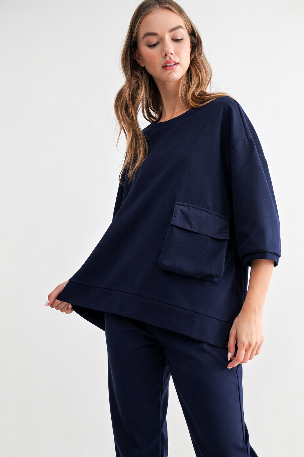 Karen Knit Crepe Top - Dark Colors