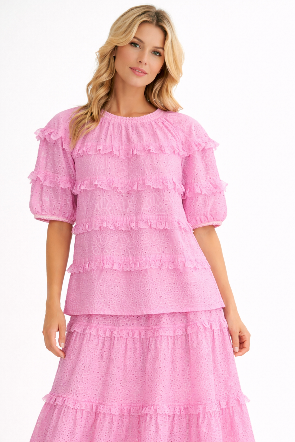 Laura Cotton Lace Eyelet Top