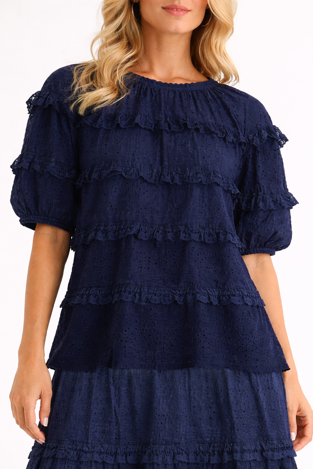 Laura Cotton Lace Eyelet Top