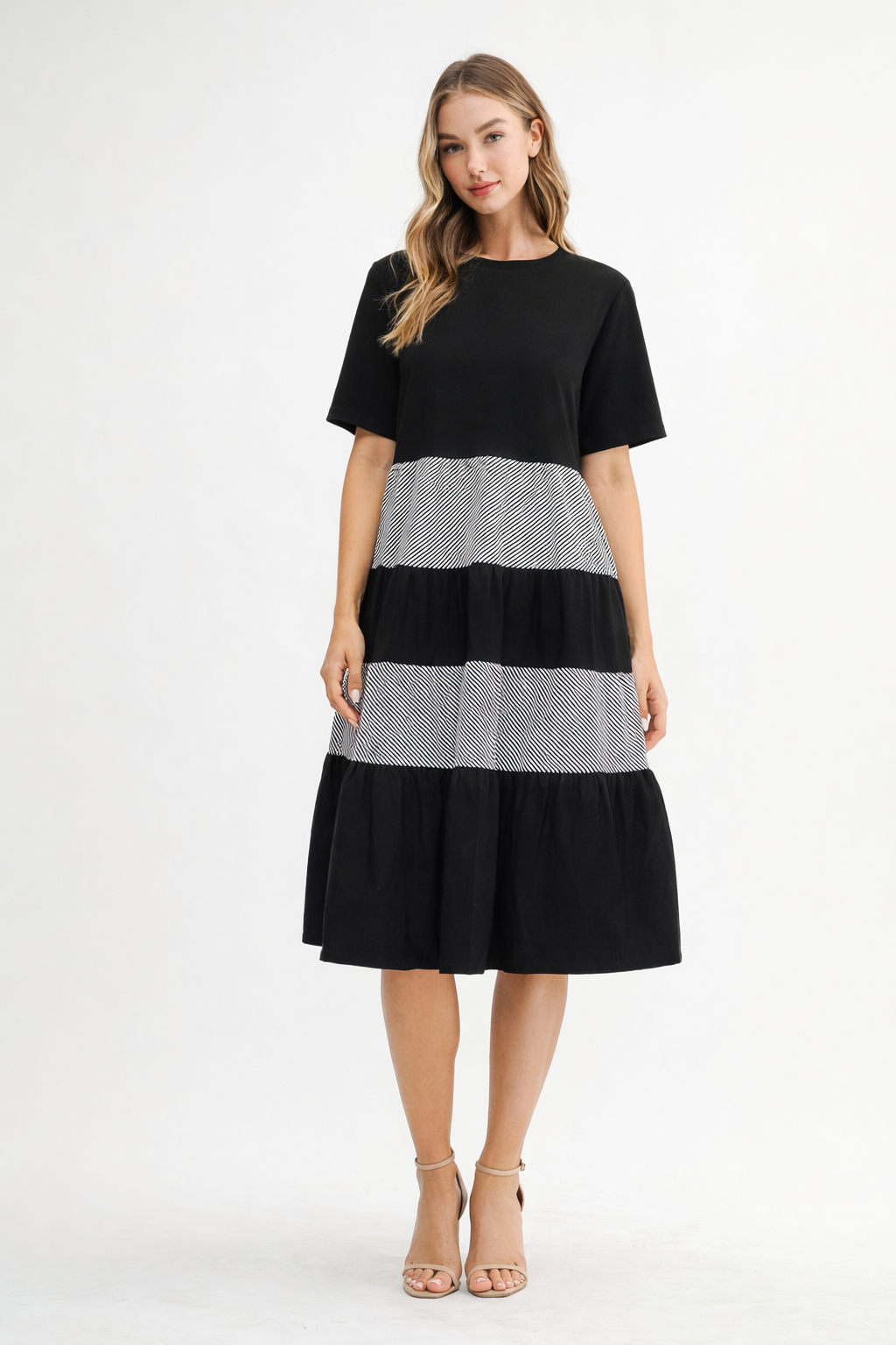 Romi Cotton Dress with Stripes