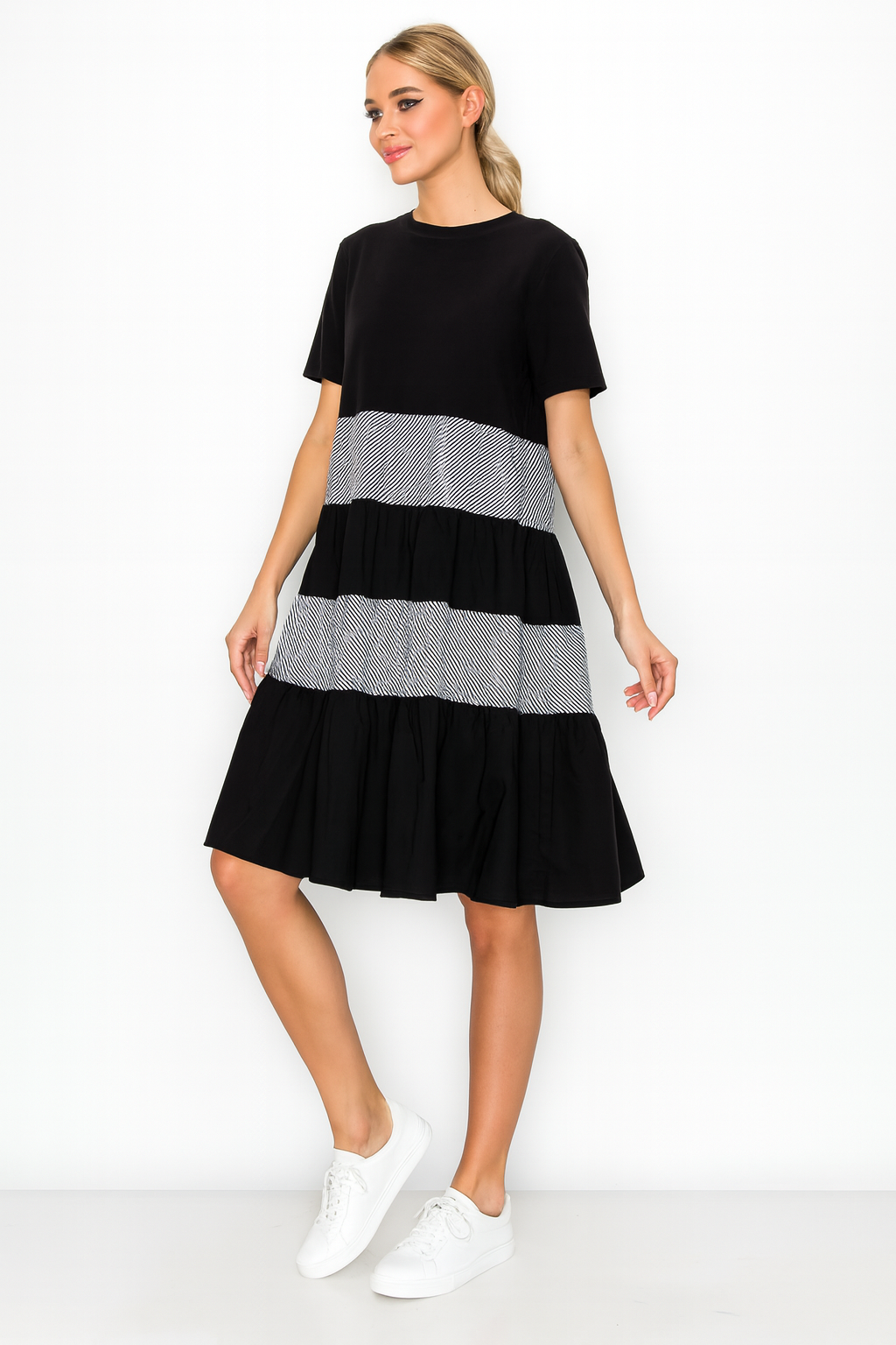 Romi Cotton Dress with Stripes