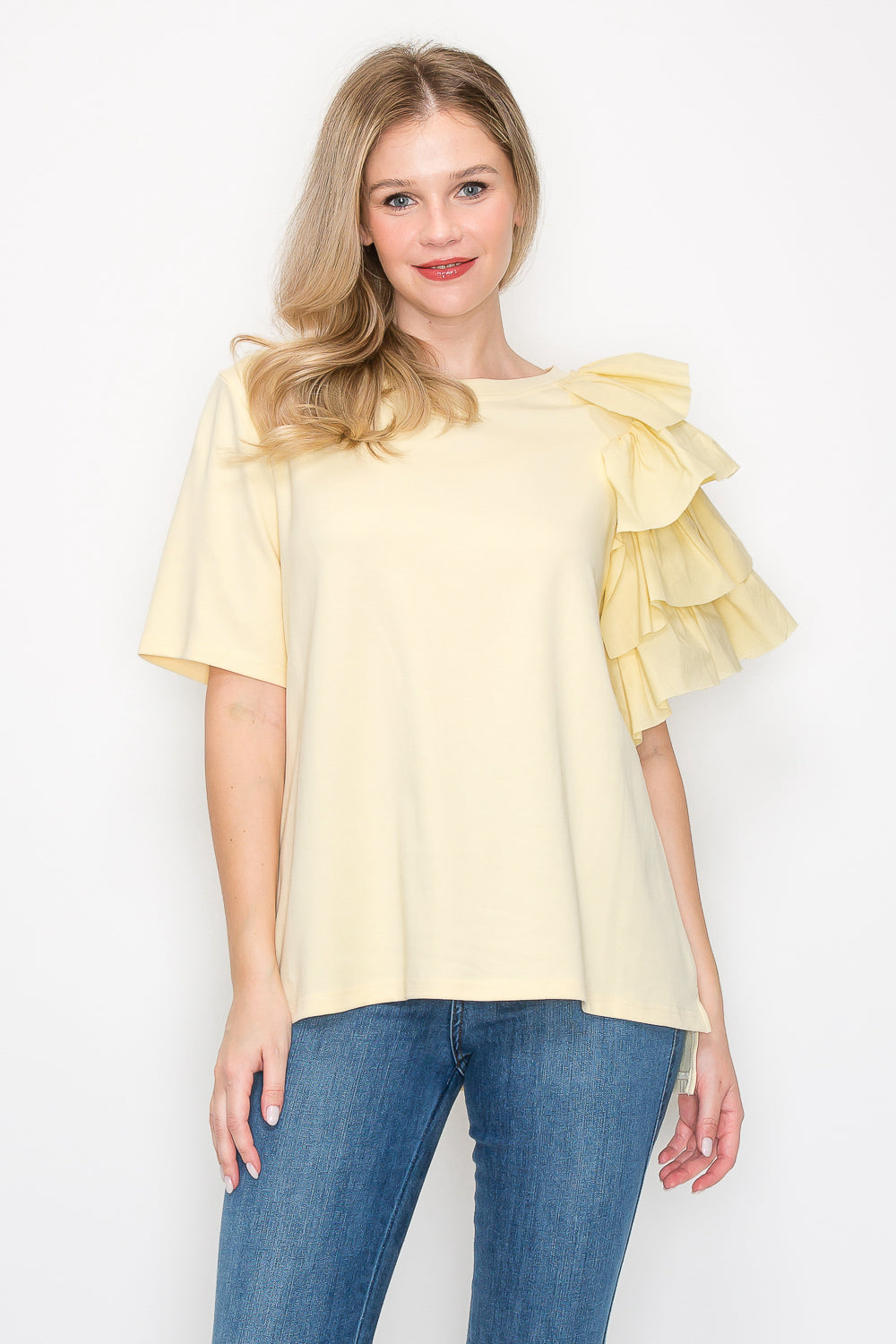 Ronna Ruffled Pointe Knit Top