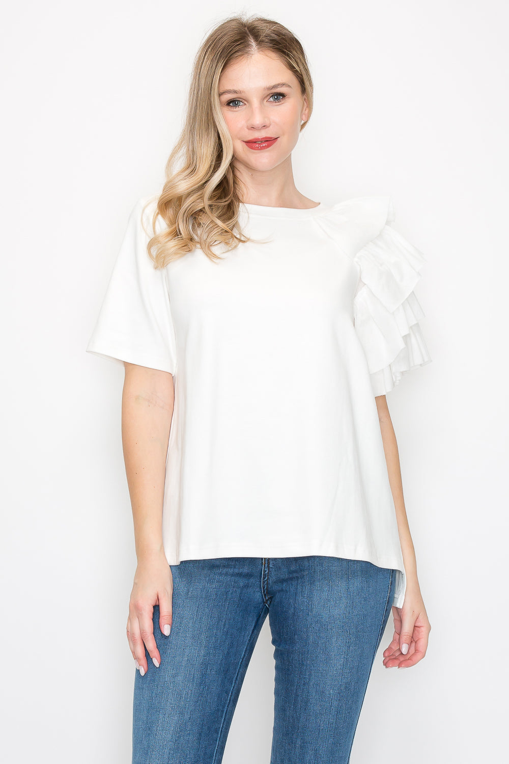 Ronna Ruffled Pointe Knit Top