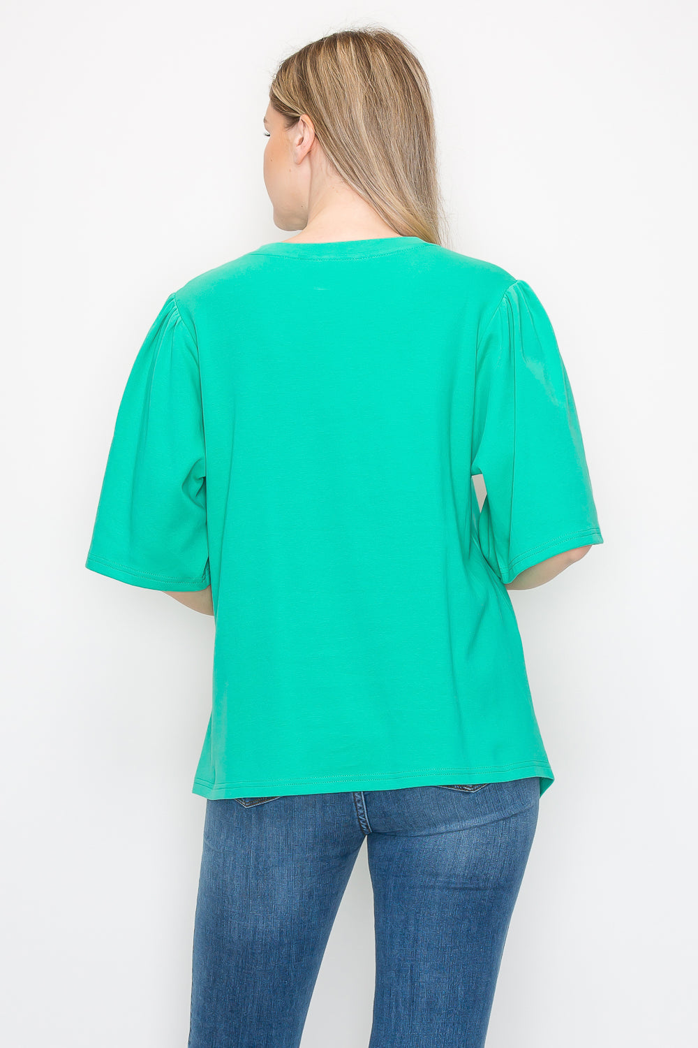 Rynn Stretch Pointe Knit Asymmetric Top