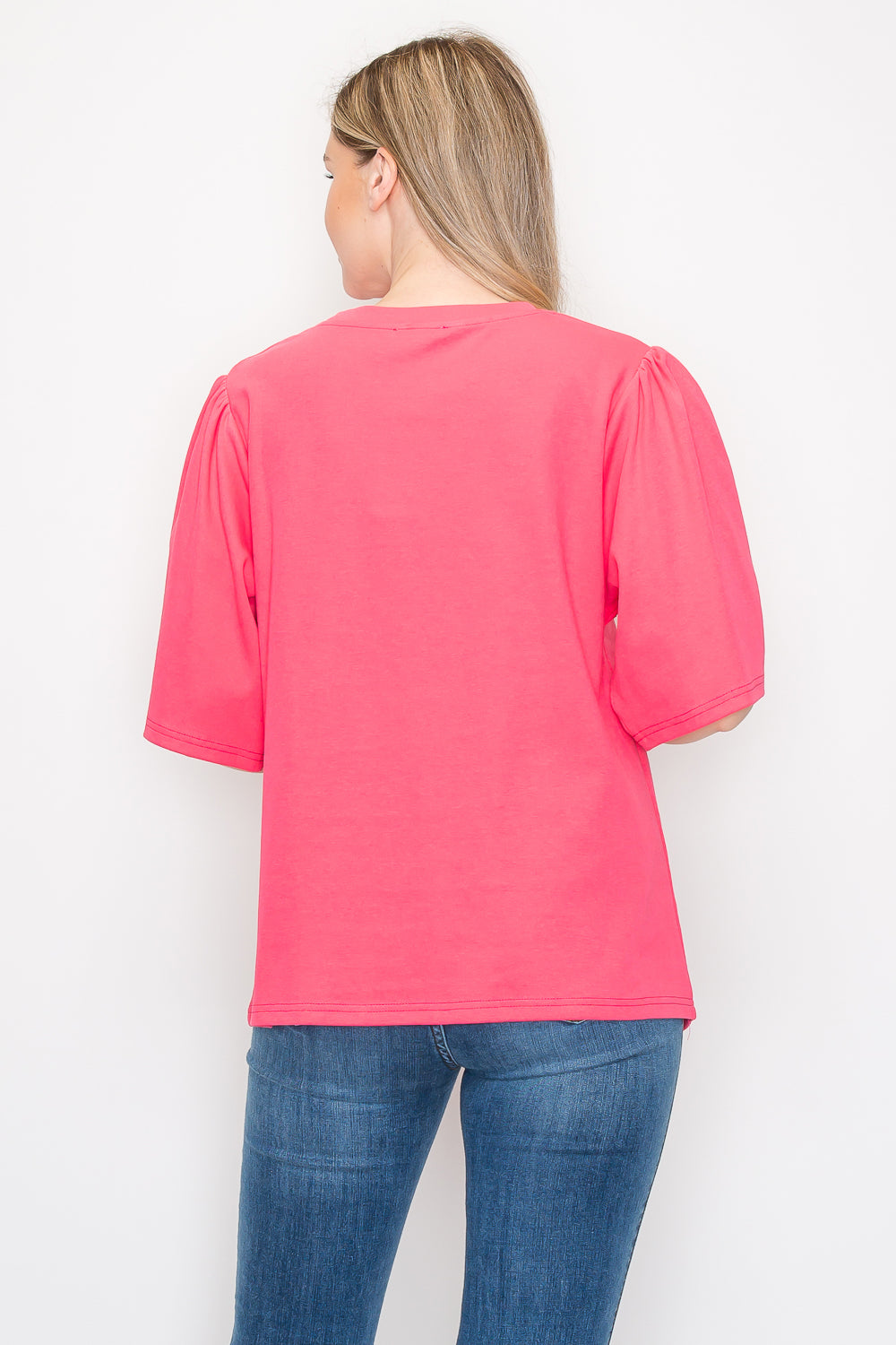 Rynn Stretch Pointe Knit Asymmetric Top