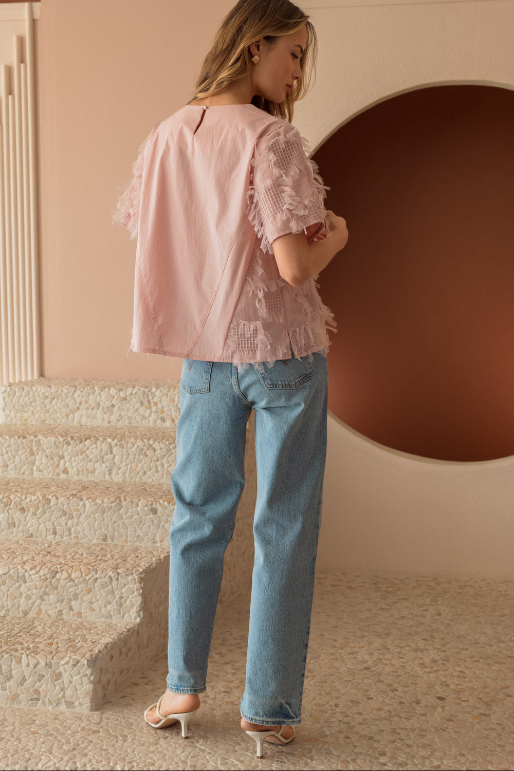 Waylynn Top with Textured Feathered Chiffon