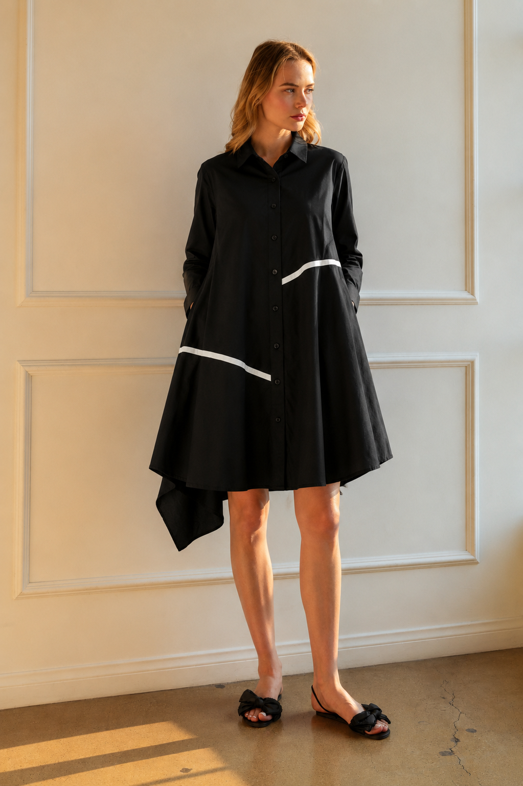 Wrenna Cotton Poplin Tunic Dress
