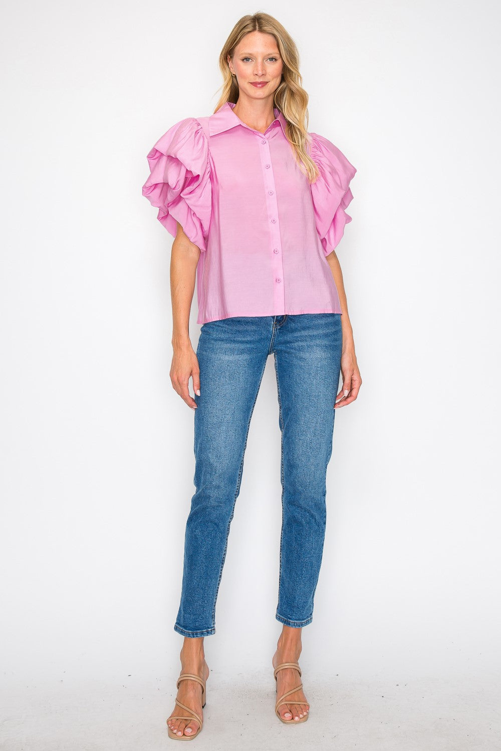 Wrynn Woven Ruffled Top