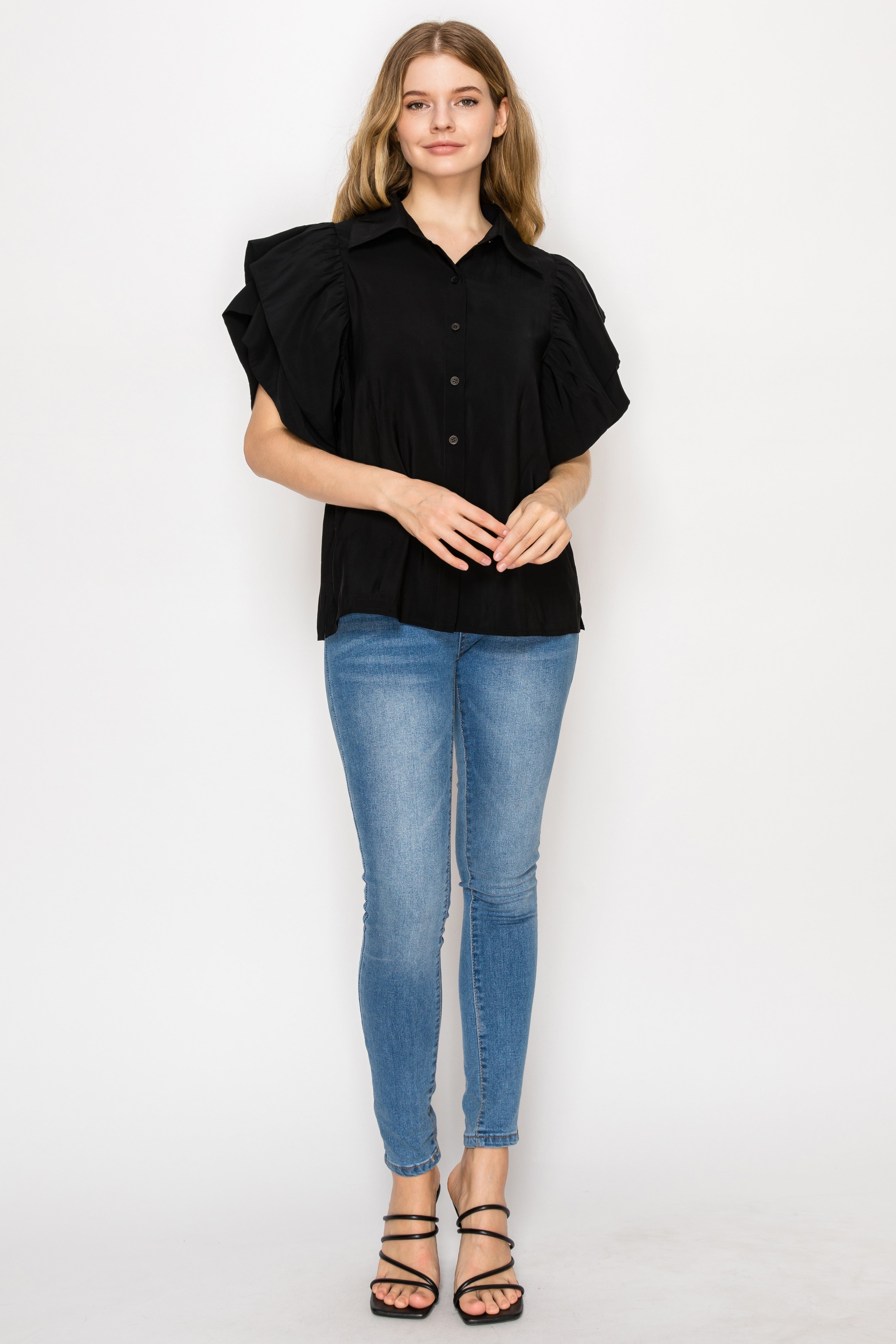 Wrynn Woven Ruffled Top