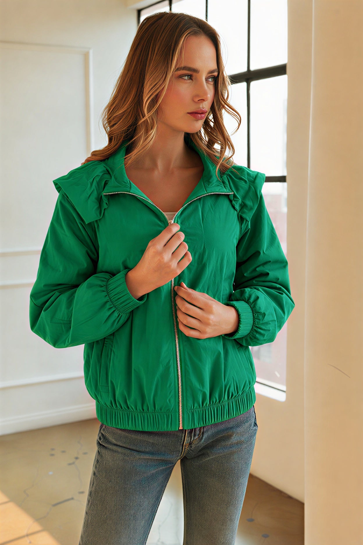 Jonna Stretch Parachute Zipper Jacket