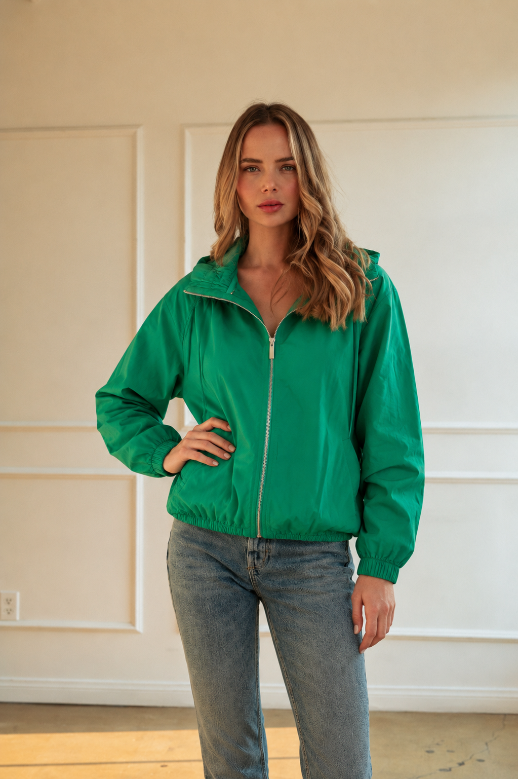 Jonna Stretch Parachute Zipper Jacket
