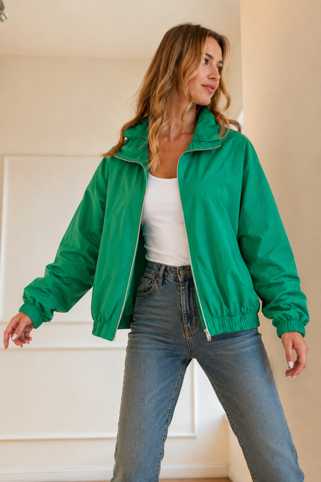 Jonna Stretch Parachute Zipper Jacket