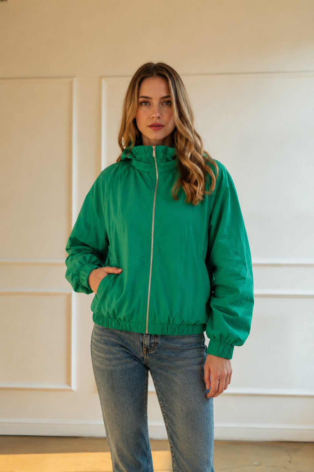 Jonna Stretch Parachute Zipper Jacket