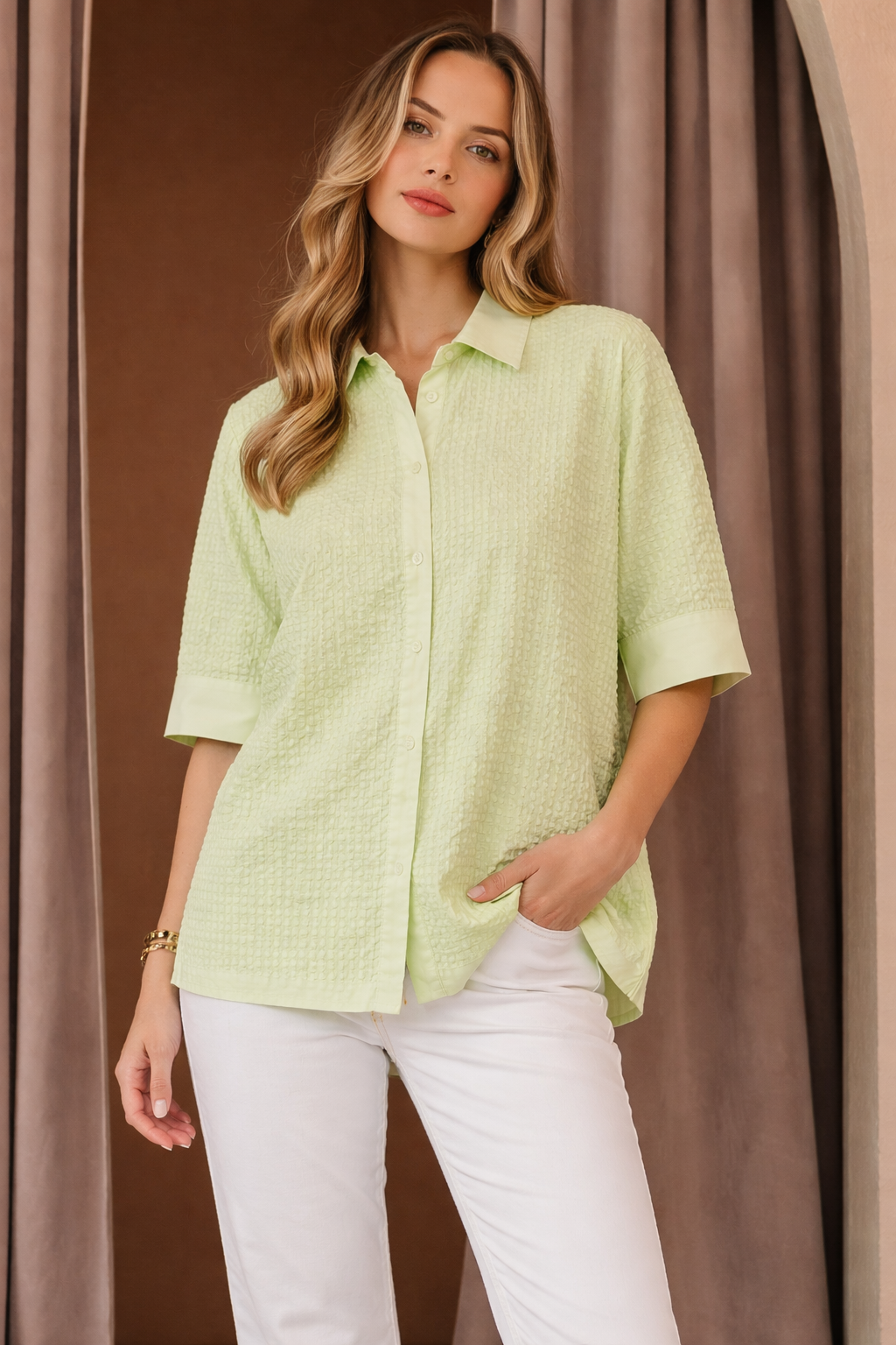 Wanessa Textured Cotton Top
