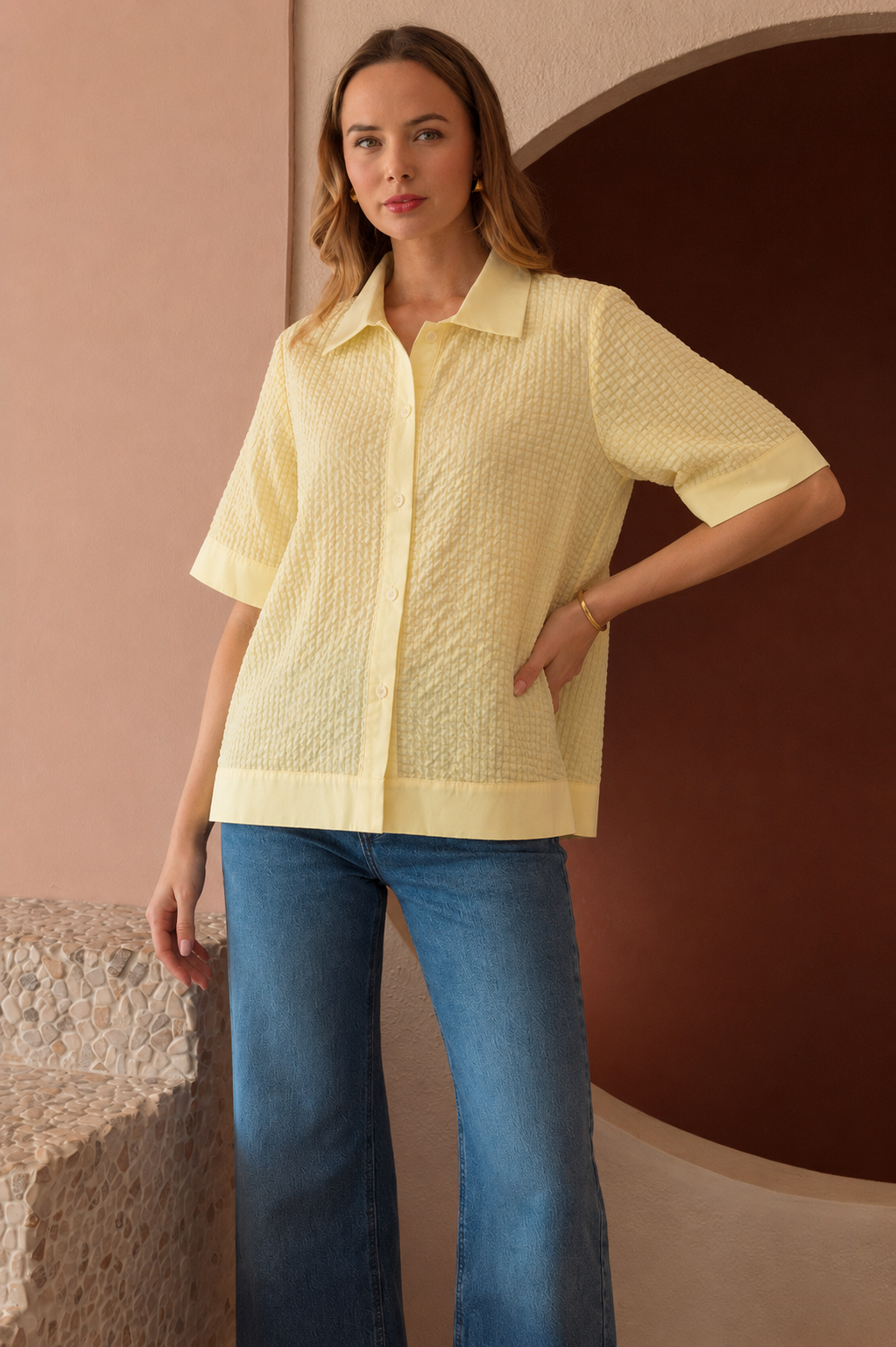Wanessa Textured Cotton Top