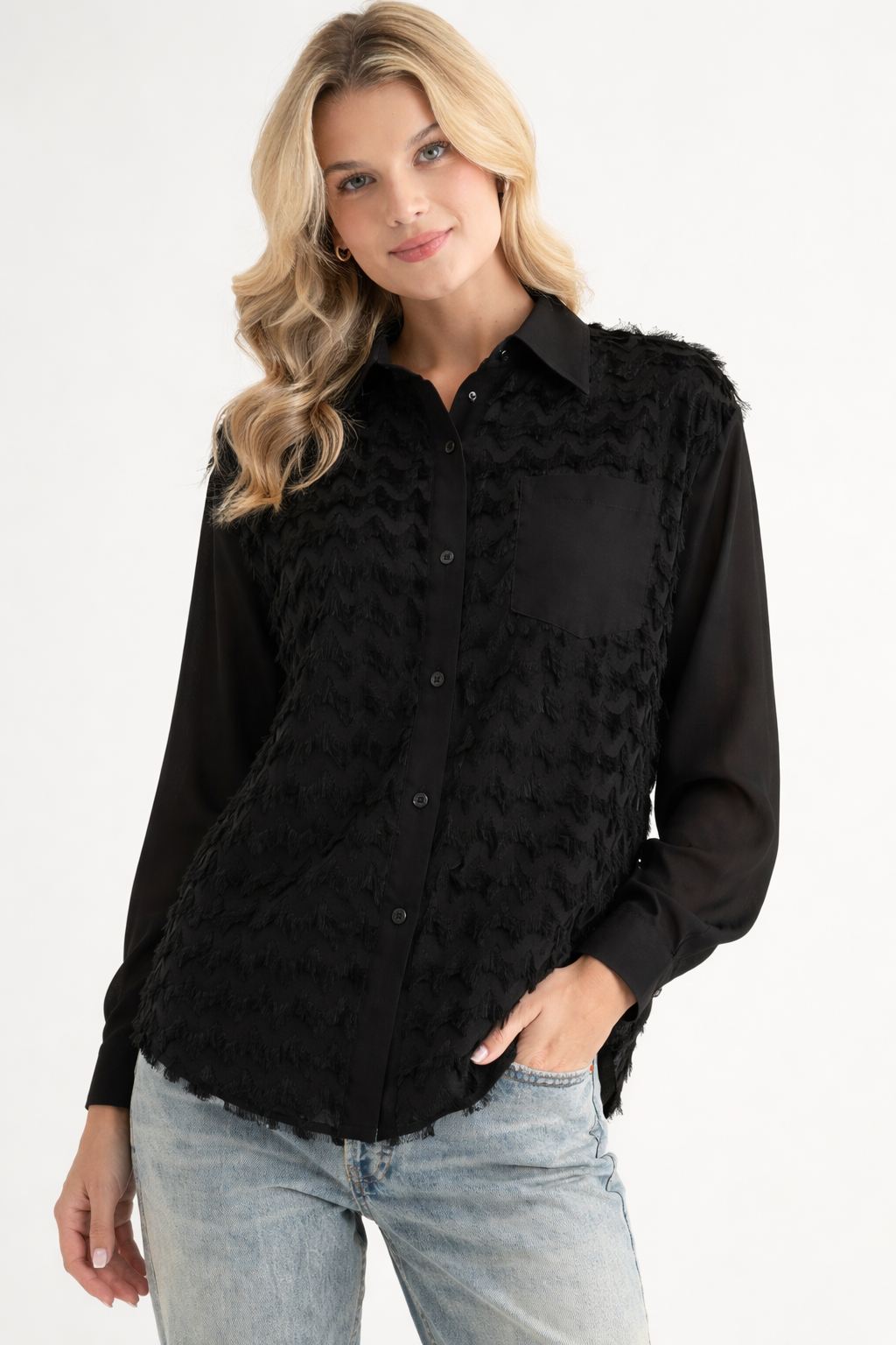 Weena Woven Feathered Shirt