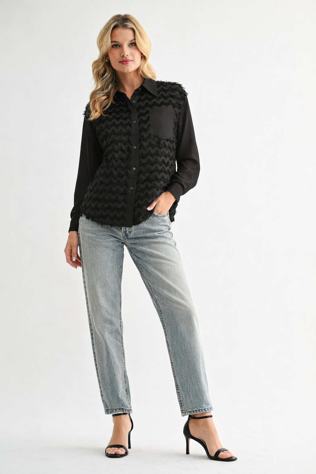 Weena Woven Feathered Shirt