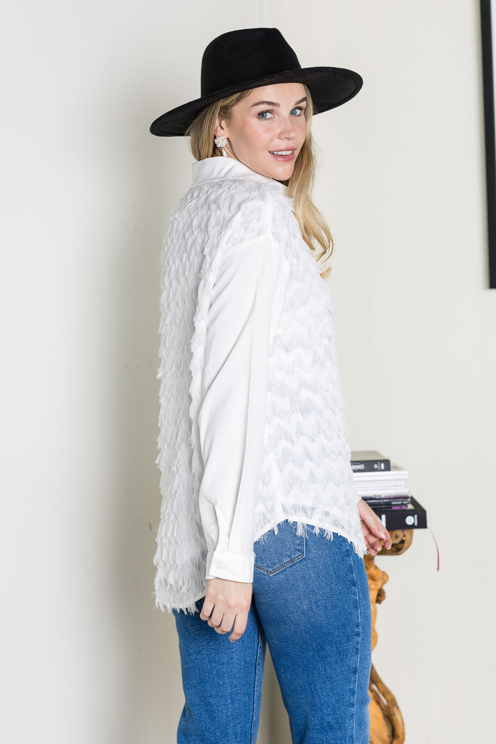 Weena Woven Feathered Shirt