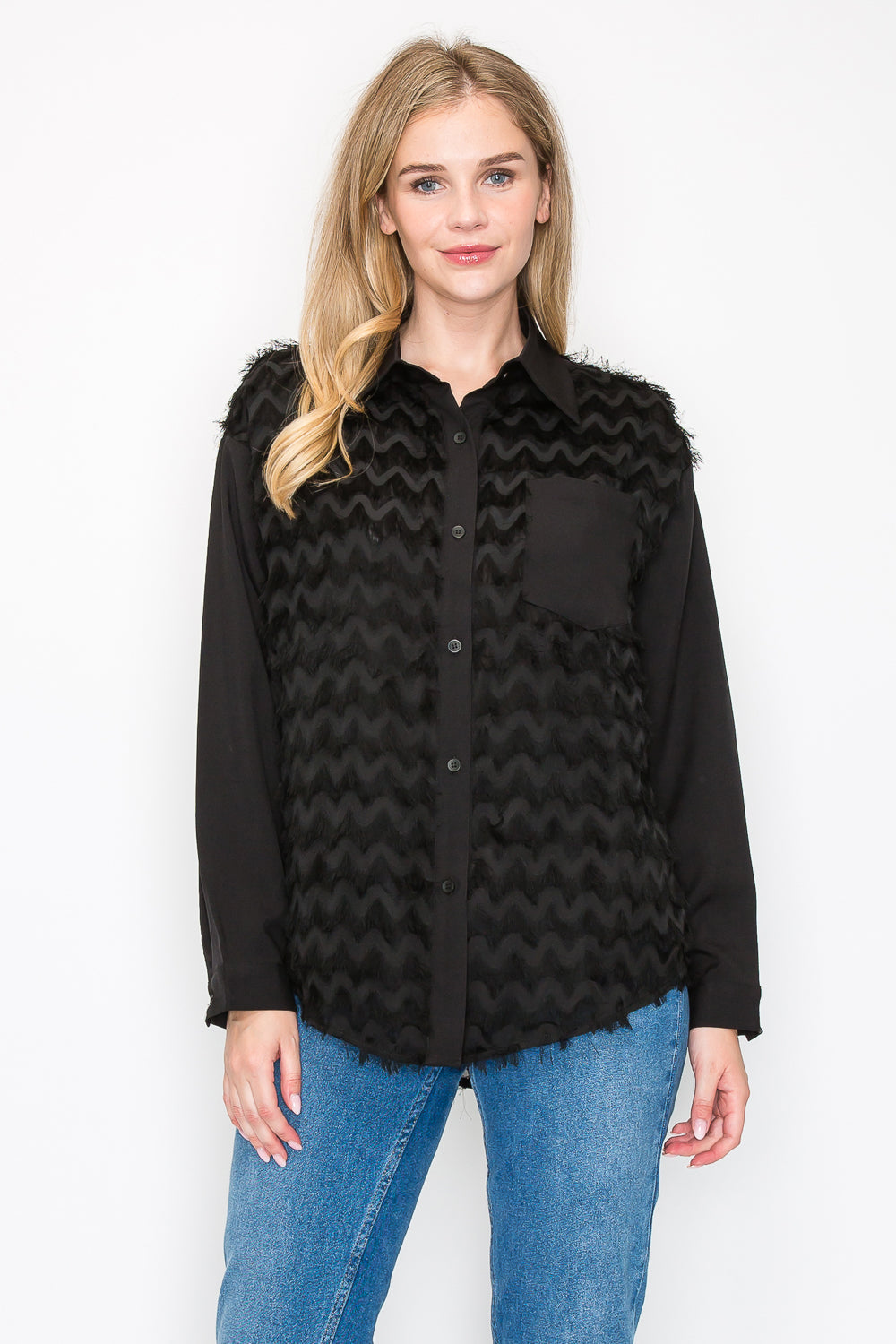 Weena Woven Feathered Shirt