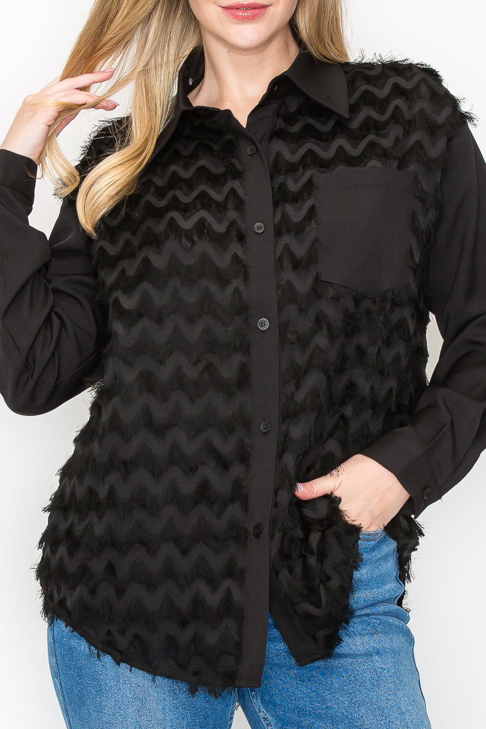 Weena Woven Feathered Shirt