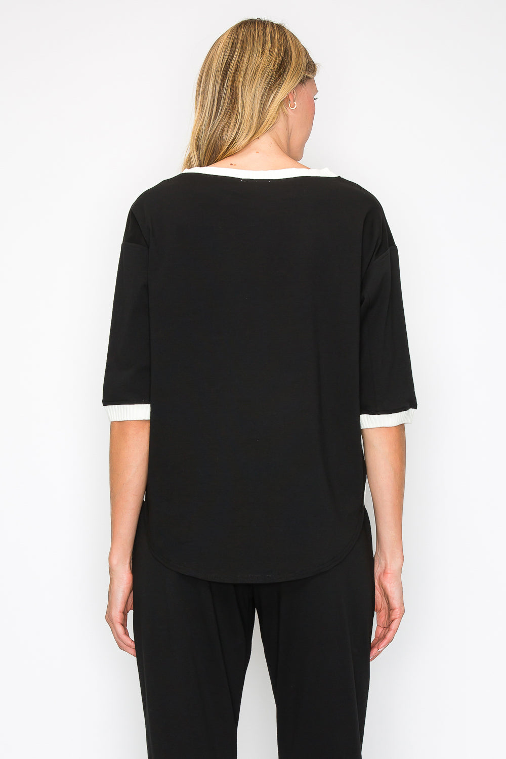 Kaley Stretch Cotton Colorblock Top