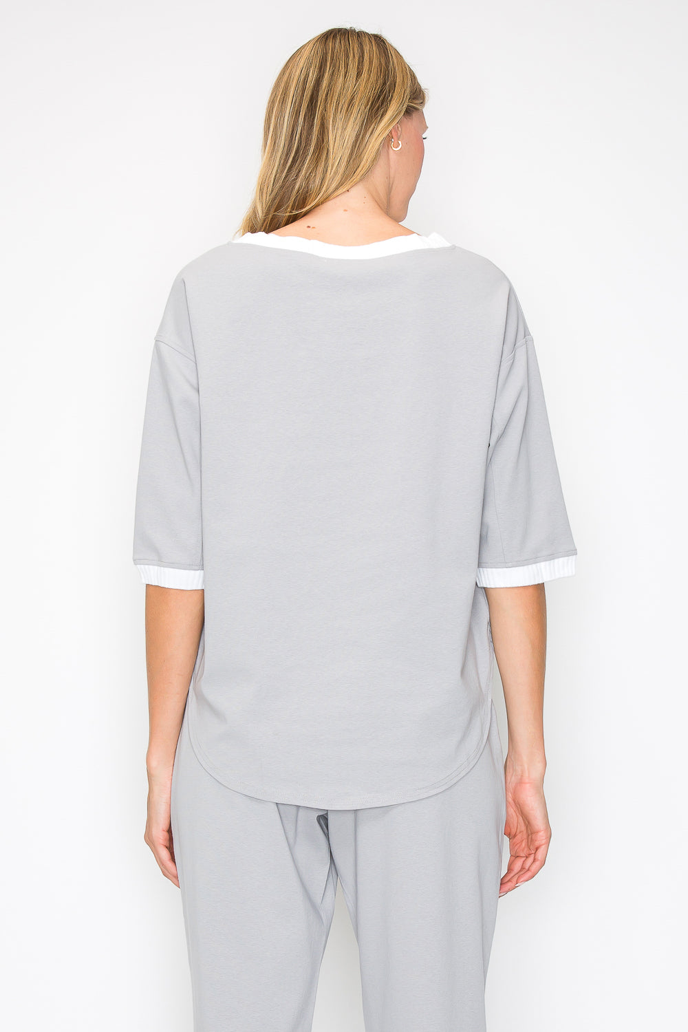 Kaley Stretch Cotton Colorblock Top