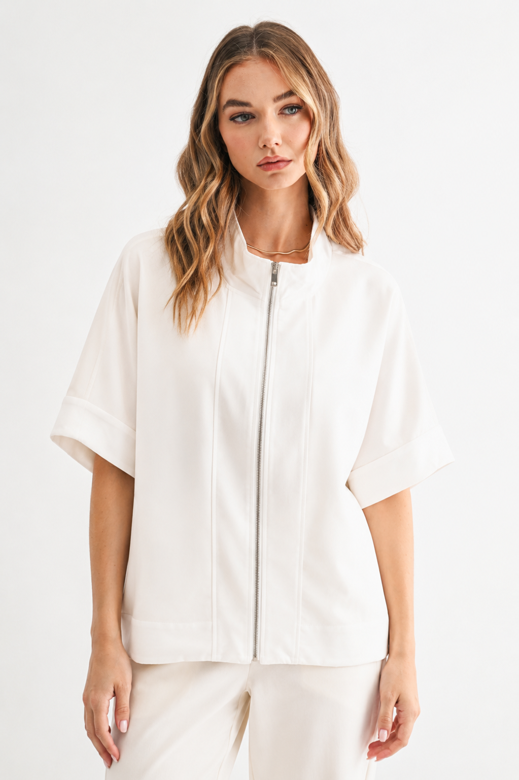 Felecia Stretch French Scuba Poncho Jacket